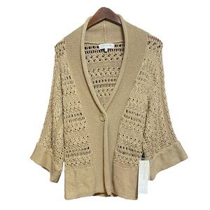 Jones New York Tan Palomino Crochet Jacket S / M